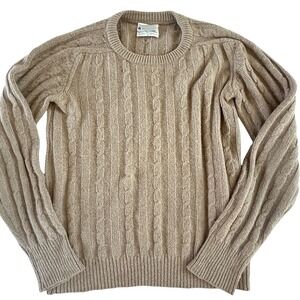 Vintage Pendleton Disneyland Frontierland Cashmere Sweater Cable Knit Tan Size M